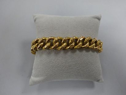 Bracelet souple en or jaune (750), 

maille...