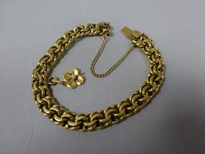 Bracelet ruban en or jaune (750) à maille...
