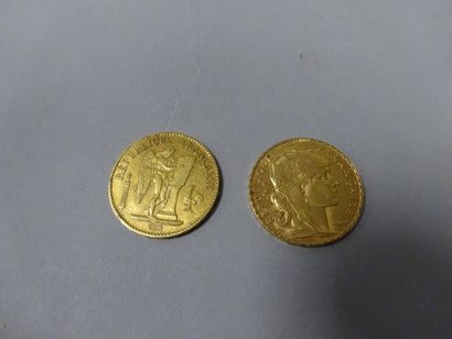 FRANCE

2 pièces de 20 francs or,

1877 et...