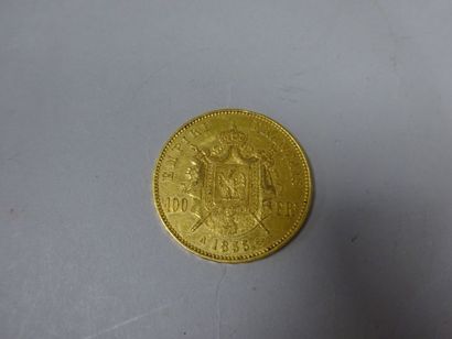 Une pièce de 100 Francs or jaune (750), 1855....
