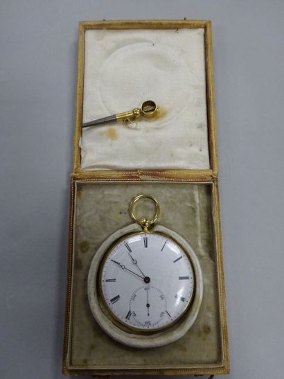 Montre de gousset en or jaune (750), cadran...