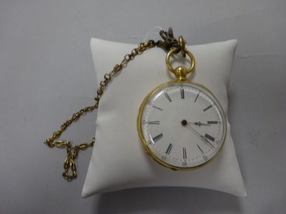 Montre de gousset en or jaune (750) à cadran...