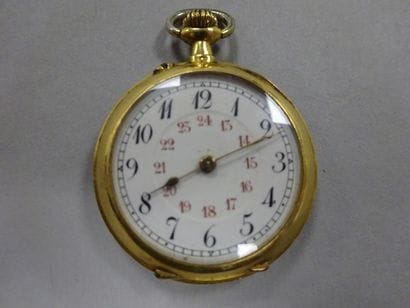 Montre de col en or jaune (750), couvercle...
