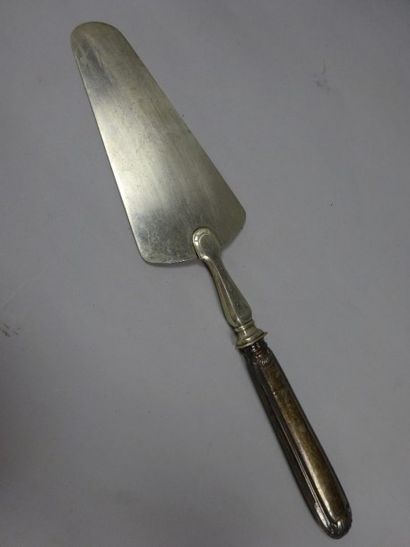 Pelle à gâteau en métal, manche en argent...