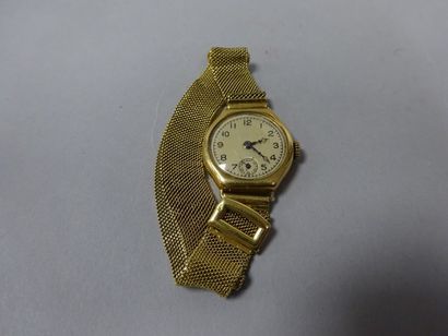 Montre bracelet de dame en or jaune (750),...
