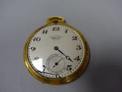 Montre de poche en or jaune (750), chronographe...