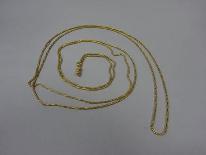 Chaine de montre en or jaune (750) à maille...