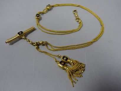 Chaine giletière en or jaune (750) à maille...