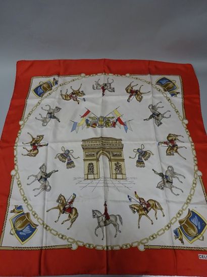 CELINE Paris
Foulard en twill de soie imprimé,...