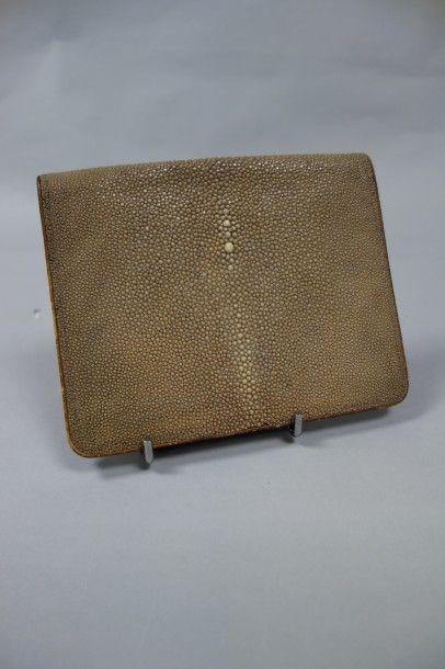 TAMISIER
Pochette en galuchat beige et cuir...