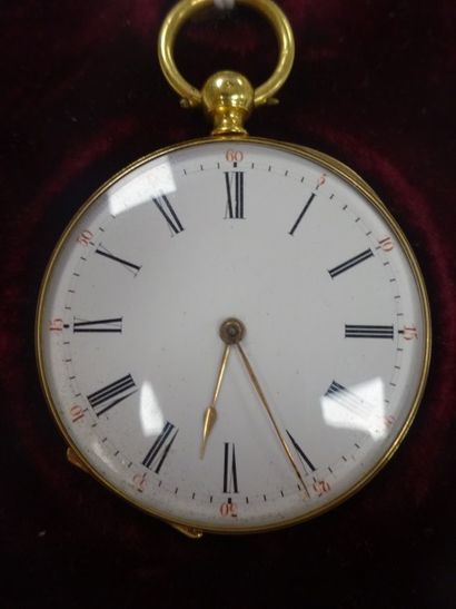 Montre de gousset en or jaune (750). 

Le...