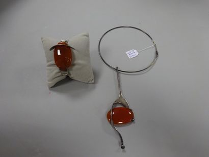 Parure en argent (925) comprenant un bracelet...