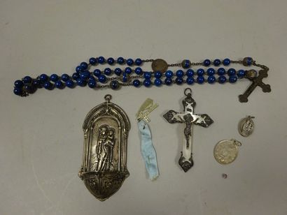 Chapelet en argent (925) et boules de sodalite...