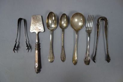 Lot de couverts en argent (925) français...
