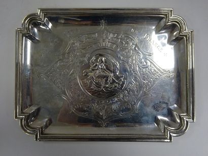 Petit plateau rectangulaire en argent (925)...
