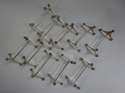 Ensemble de 10 porte-couteaux en argent (925),...