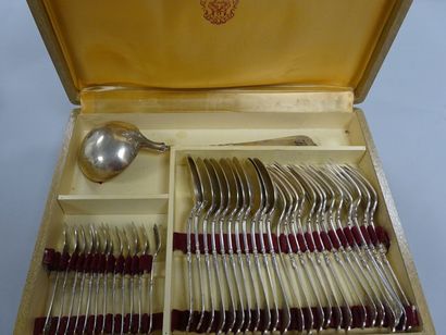 Partie de ménagère en argent (925) comprenant:...