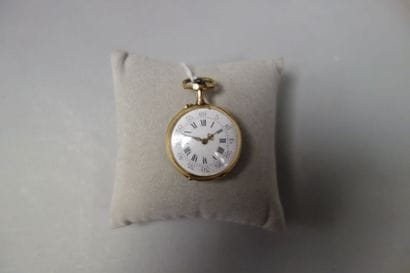 Petite montre de col en ors de trois couleurs...