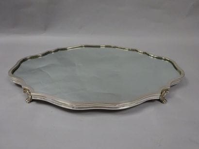 Surtout en métal argenté à fond de miroir,...