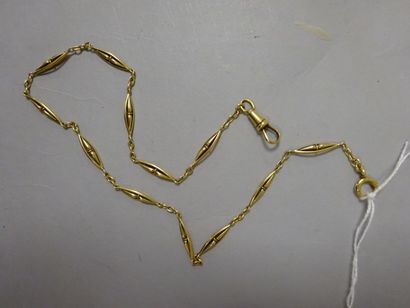Chaine de montre en or jaune (750) à maillons...
