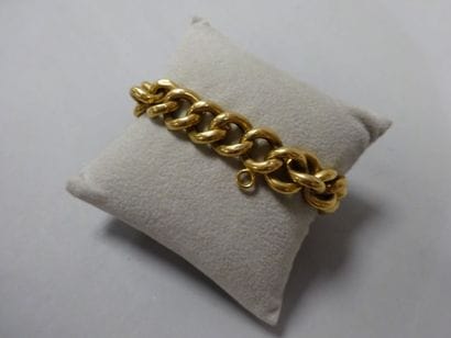Bracelet à maille gourmette en or jaune (750)...