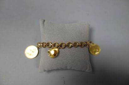 Bracelet en or jaune (750) à maillons jaserons...