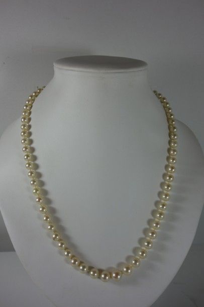 Collier de perles de culture blanches en...