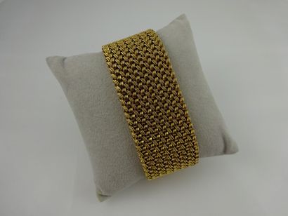Bracelet ruban en or jaune (750) à maille...