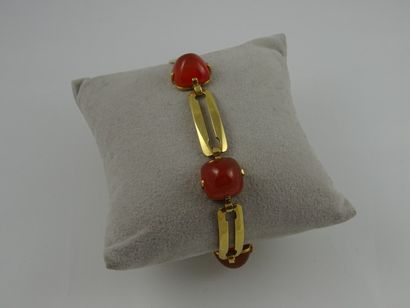Bracelet souple à maillons articulés ajourés...