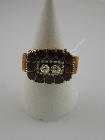Bague monture en or jaune (750) en partie...