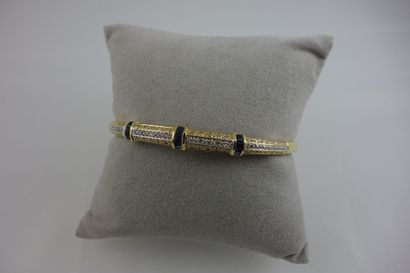 Bracelet jonc ouvrant en or jaune (750) en...
