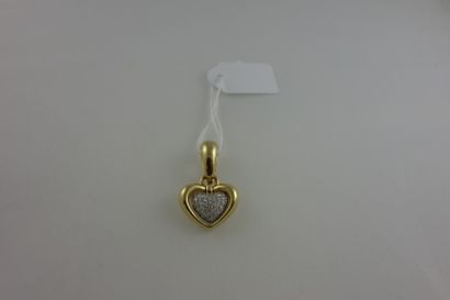 Pendentif en ors jaune et gris (750) en forme...