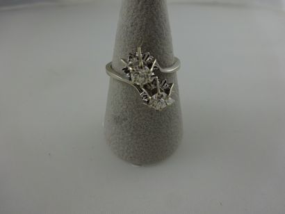 Bague toi et moi en or gris (750) orné de...