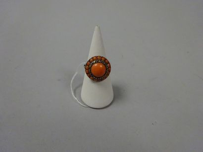 Bague en argent (925) circulaire ornée de...