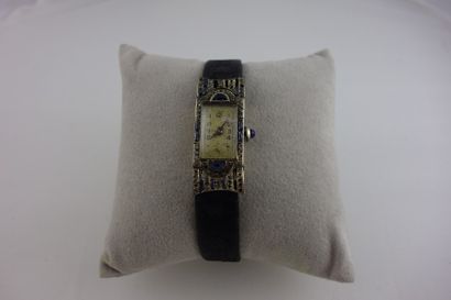 Montre bracelet de dame en or gris (750)...