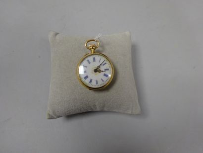 Montre de col en or jaune (750). 

Cuvette...