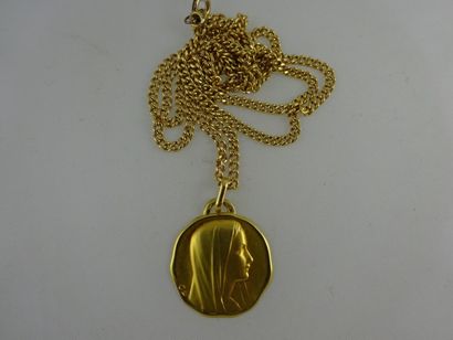 Chaine de cou en or jaune (750) retenant...