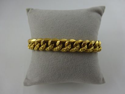 Bracelet souple à maillons gourmettes creux...