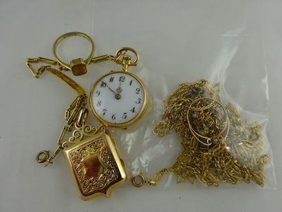 Lot de bijoux en or jaune (750 et 375) dont:...