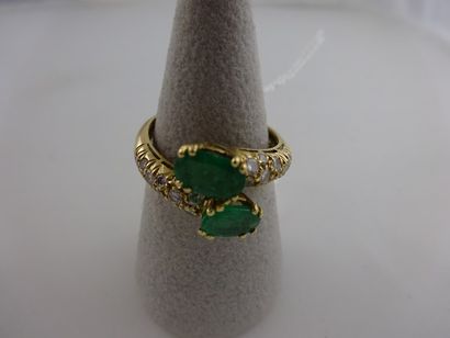 Bague toi et moi monture en or jaune (750)...