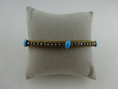 Bracelet à maille souple en or jaune (750)...