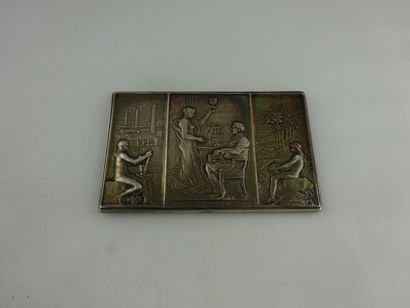 Plaque en bronze argenté en commémoration...