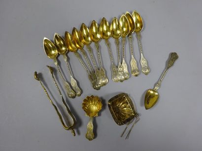 Ensemble en vermeil (800) comprenant: 

-...
