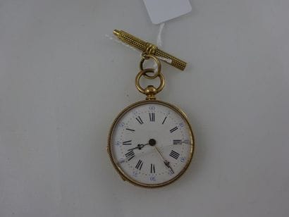 Montre de col or jaune (750). 

Revers à...