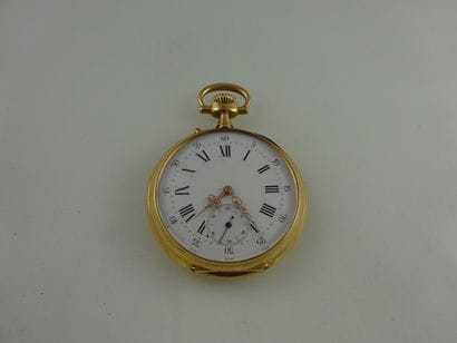 Montre de gousset en or jaune (750). Revers...