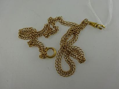 Chaine de montre en or jaune (750). 

Poids:...