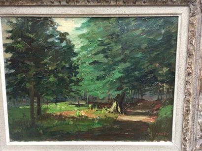 Ecole du XXème siècle.

Sentier en forêt.

Huile...