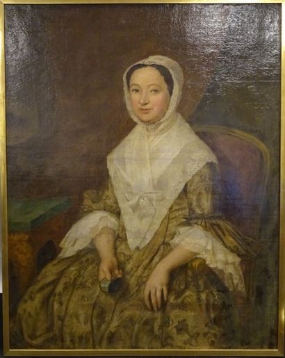 Ecole française dans le goût du XVIIIe siècle.

Portrait...