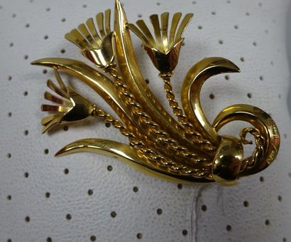Broche gerbe en or jaune (750). 

Poids:...