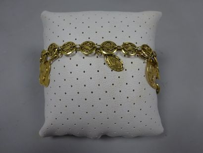 Bracelet en or jaune (750) à maillons ronds...